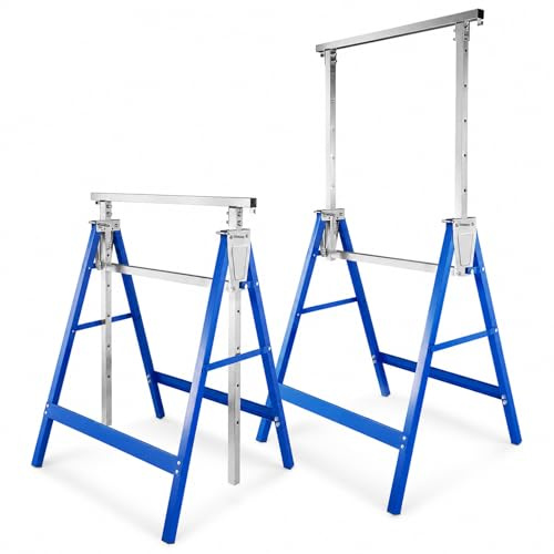 Ansobea Arbeitsbock 4er Set, Arbeitsböcke Höhenverstellbar Böcke Klappbar, Klappbock Tragkraft 200 kg, 7-fache Arbeitsbock Höhenverstellbar 80-130 cm, Gerüstbock für Vielseitige Anwendungen
