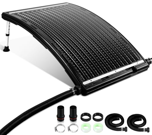 Ikodm Poolheizung Solar x2, Sonnenkollektor Pool 113 x 69 x 35cm Höhenverstellbar,Solarheizung 10000 L/H,32-40mm Anschluss Solar Poolheizung Erweiterbar,Solaranlage für Warmwasser Gartendusche Pool