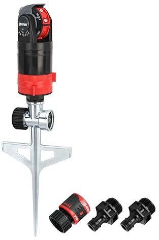 Eden 94143 Multi-Pattern Sprinkler Plus Misting System with Metal Sprike Set; Gear Drive, Heavy Duty, Gardening Watering System, Garden&Lawns, 5 Pattern, Coverage up to 3737sq.ft