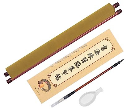 OHPHCALL Kalligraphie Schreibtuch 1,5m 4 Stück Wasser Übungsstoff Mit Pinsel Schreibheft Wasserschale Für Chinesische Kalligrafie Anfänger