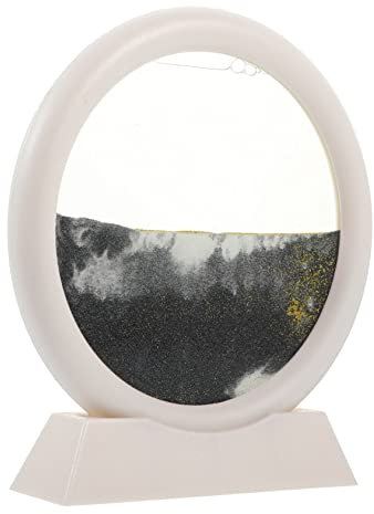 KICHOUSE Sablier Décoratif 3D Sable Mouvant pour Bureau Cadre Blanc 13 Cm Relaxation Artistique Présent Original Maison Adulte