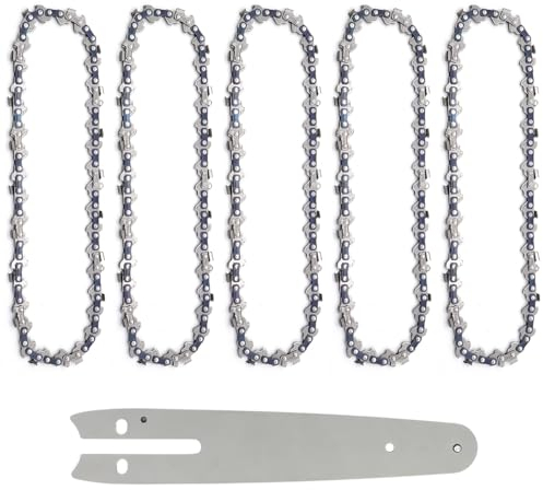 KtbeYTi 5 Pezzi Mini Catena Motosega 6 Pollici 37 TG Barra di Guida Ricambio Catena de Motosega per Falegnameria e Paesaggistica