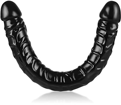 bsqipsd Lifelike Lover Luxe Double Ended Realistic Dildo - Huge Silicone Dildo with Strong Suction Cup (XL Black)