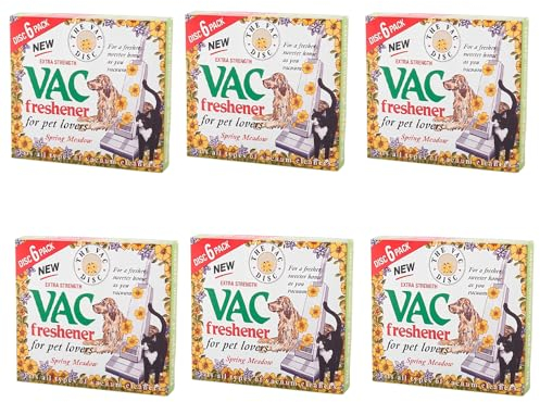 ZOPPER Vacuum Cleaner Freshener Discs Pack of 6 - Extra Strength Vac Freshener Spring Meadow for Pet Lovers Scented Air Freshener Discs for Home Office Cleaning - Fits All types of Vacuum Cleaner