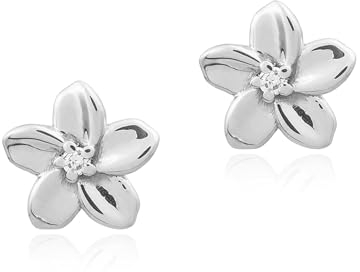 PaLu Flower Studs – 925 Sterling Silber Blumen-Ohrstecker mit Zirkonia – nachhaltig handgefertigt – Geschenk für Frauen