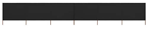 Genérico Sonnenschirm Strand, 800 cm mit UV Schutz, Strandschirm windfest stabil, Strand-Windschutz, 6 Paneele, schwarzer Stoff, 800 x 80 cm, Wenjingqi-47172