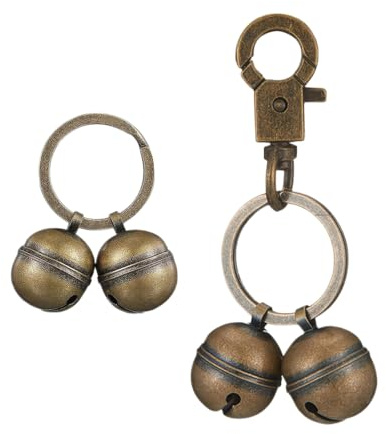 FFWTPY 5teiliges Vintage Hundehalsband Schmuck Set Glöckchen Anhänger Metallringe Karabinerhaken Hundehalsbandanhänger Klingel Dekorativ