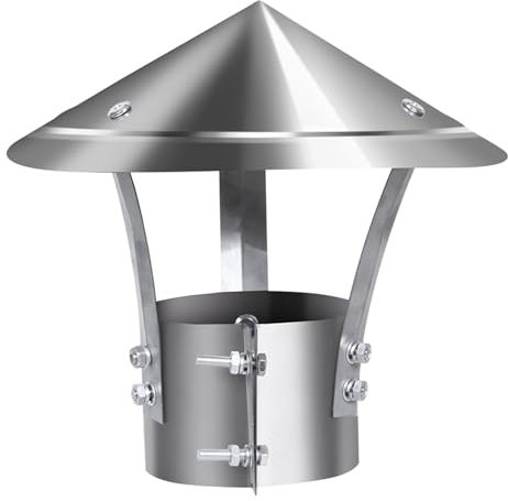 Terminale Canna Fumaria in Acciaio Inox Canne Fumarie Terminale Antivento Cappello Testa Ø 100~260mm Comignolo per Stufe Caldaie E Camini per Lo Scarico dei Fumi(200mm)