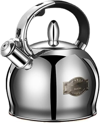 Bollitore a fischio da 3 l, in acciaio inox, per fornelli a gas, bollitore da campeggio, adatto per fornelli a gas, ceramica, elettrico, alogeno