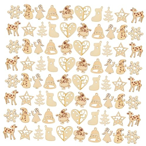 NUOBESTY 4borse Fette Di Legno Grezzo Per Decorazioni Trucioli Di Legno Fai Da Te Per Giocattoli Da Dipingere Per Ragazzo Ragazza Ragazza Pendants Per Design