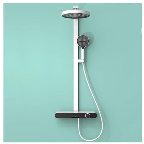 DXEMRQPB Ensembles complets de robinets de Douche muraux, pommeaux de Douche à Effet Pluie avec Jet portatif, pommeau de Douche à Effet Cascade, système de Douche à Effet Pluie pour Salle d