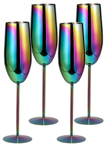 Copas de vino irrompibles de acero inoxidable, copas de champán inastillables, copas de metal para la familia, bebidas frías y calientes