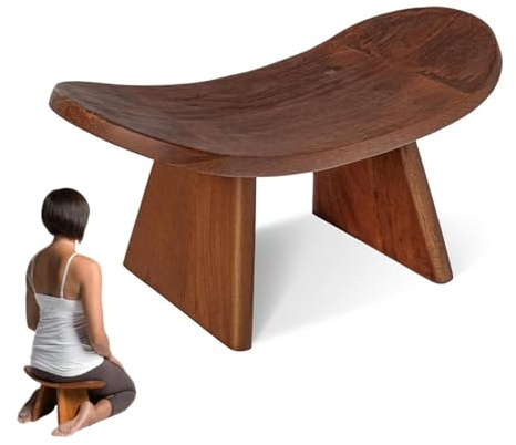 SOYUZERISH Chaise à Genoux Banc de prière Banc de Méditation en Bois Confortable pour S'agenouiller Ou S'asseoir, Banc de Yoga, Tabouret à Genoux pour La Prière, Bouddhiste, Siège Bas