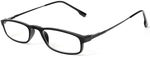 MMOWW Gafas de Lectura para Hombres Mujeres Flexibles Bloqueo a Luz Azul Ultraligero Montura Rectangular Cómodo Trabajo Lectura (Negro, +2.5)