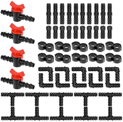QWORK® 54 Pezzi raccordi per irrigazione, connettore tubo acqua irrigazione, per tubi 16 mm