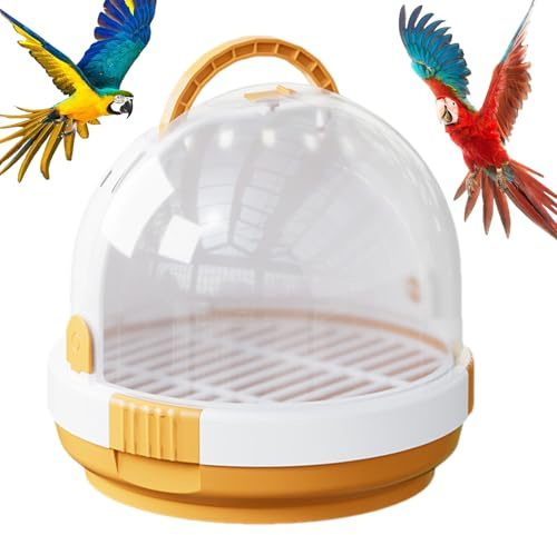 【Vogelreise-Transport】Transparenter Papageienkäfig mit einem Verriegelungsschloss, leichtes tragbares Netzzelt für Wellensittiche, Karkone und kleine Vogelreisen, Veterinen