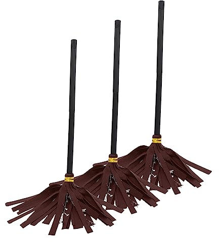WRITWAA 3 Piezas Escoba de Bruja de Plástico para Halloween Decoración de Broma Voladora para Accesorio Ligero y Duradero para Fiestas y Disfraces