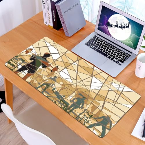 KDWJS Tapis de Souris XXL Speed Gaming - 90x40 cm - Base en Caoutchouc antidérapant Extended - Améliore la précision et la Vitesse - mosaïque de Personnes Faisant de l'exercice dans Une Salle de SPOR