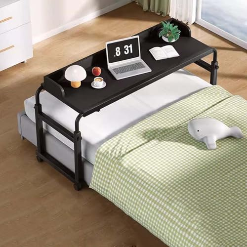 Table de chevet mobile avec roulettes, plateau de lit réglable en hauteur, chariot médical roulant pour ordinateur portable, lit d'appoint de canapé, bureau d'ordinateur réglable en hauteur