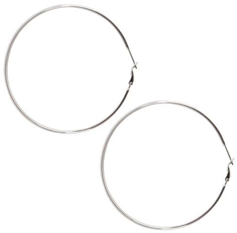 Alnicov Örhängen i 925 sterlingsilver för kvinnor, nickelfria, stora ovala örhängen för flickor, 70 mm