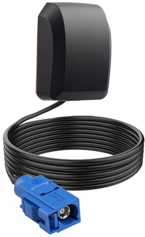 GPS Antenne Auto Fakra C wasserdichte Aktive GPS-Navigationsantenne mit Magnetfuß für Navigationssystem Modul LKW Marine Boot GPS Tracker, Verstärkter Empfang, 1.5 m Kabel