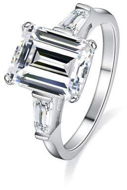 Whoiy Verlobungsring 4ct Moissanite, Hochzeitsringe 950 Echtgold Solitär Moissanite Trauringe Platin für Damen Gr. 56 (17.8)
