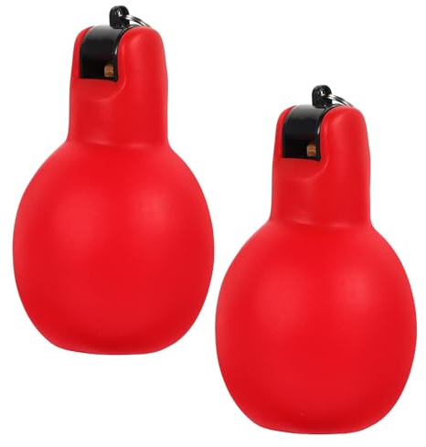 Outanaya Sifflets à Main Pratiques en PVC Rouge, Lot de 2, Accessoires Camping et Matériel de Survie pour Signalisation en Extérieur