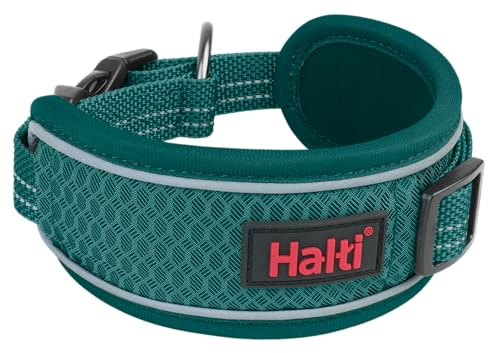 Halti Anatomi Hundhalsband | Storlek S, Blågrön | Bred Halsband Design för Tryckavlastning, Vadderad i Neopren, Matchande Koppel och Sele, Lämplig för Små Hundar