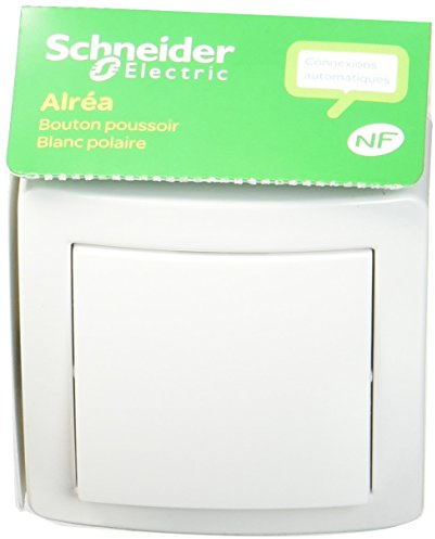 Schneider Electric ALB62053P Alrea Poussoir à fermeture avec cadre saillie, 6 x 6 x 6 centimètres, Blanc