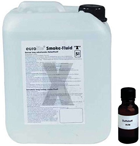5 Liter Eurolite X (Extrem A2) Nebelfluid + 30 ml Duftstoff Rum, Smoke-Fluid, Nebel-Fluid-Flüssigkeit für Nebelmaschine
