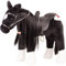 Götz 3402783 Kämmpferd Rappe Puppe - großes Plüschpferd für Stehpuppen - Stockmaß 37 cm - 52 cm großes schwarzes und biegsames Pferd mit Zaumzeug und Sattel
