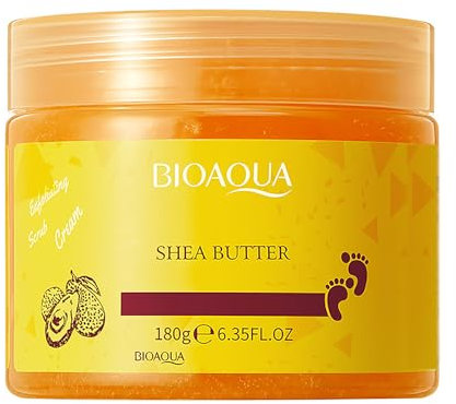 BIOAQUA Cura Del Piede Massaggio Scrub-Crema Esfoliante Detergente Piedi Delicati Olio di Karitè Naturale Estratti 180g
