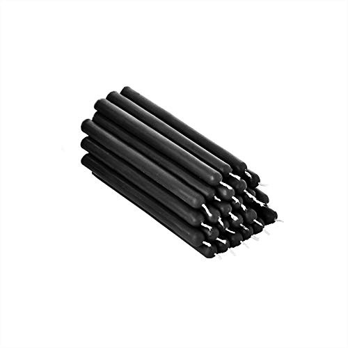 NKlaus 25x velas de mesa negras de cera de abeja de 12cm sin hollín velas rituales de goteo 36326
