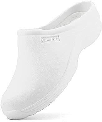 JOMIX Zoccoli Sanitari Donna Ospedale Ciabatte Sanitarie Donna Gomma Scarpe Calzature Infermieri Cucina Giardino SD4097 (Bianco, 37)