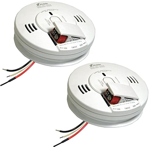 Kidde Smoke & Carbon Monoxide Detector, Hardwired Interconnect, Combination Smoke & CO Alarm with Battery Backup, Voice Alerts, 2 Pack