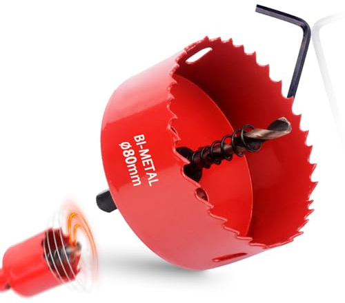Scie Cloche 80mm Bimétallique Scie Cloche pour Bois Métal Aluminium Acier Inoxydable Plastique et Bien Plus Encore
