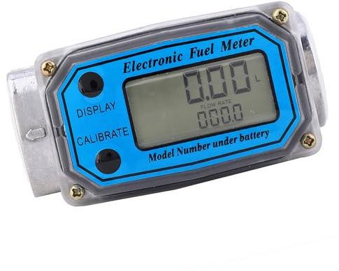 Digitaler Turbinen-Durchflussmesser 15-120L 1 NPT Dieselkraftstoff-Durchflussmesser Dieselöl-Kraftstoff-Durchflussmesser Benzinzähler(Blau)