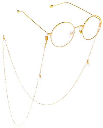Handgefertigte Kette, Roségold, Brillenkette, hängender Hals, Perle, Langer Abschnitt, Lesebrille, Anti-Lost-Kette (D Talla ?nica)