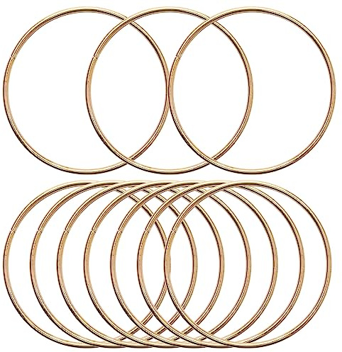 KALIONE Metallringe zum Basteln 10 Stück 10cm Gold Metallringe Metall Ringe Deko für Traumfänger Ring, Makramee Ring, Wickeltechnik, Floristik,Hochzeitskranz,Hoops