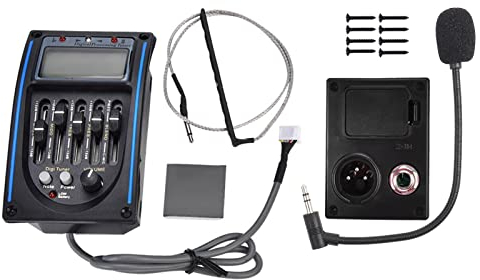 Glomora 5-Band-EQ-Vorverstärker-Tonabnehmer Mit Digitalem Tuner Und Lautstärkeregler Für Akustikgitarren