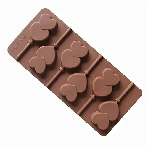 GIVBRO Moules à sucettes en silicone en forme de cœur pour sucettes, bonbons, chocolat, gelée, glaçons