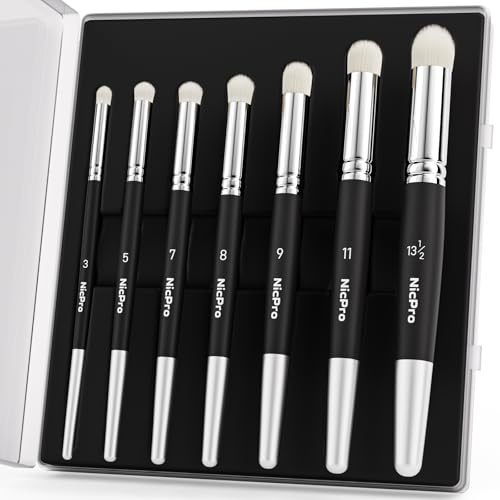 Nicpro Drybrush Set, Hobby Modell Malpinselset, 7 Stück Miniature Pinsel Set, mit Aufbewahrungsbox, Dry Brush für Tischplatte, Miniaturmalerei, Modell, Modellbau Pinsel