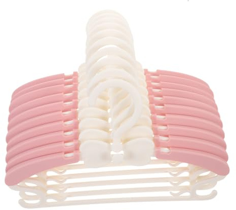 Perchas Infantiles Telescópicas PP Rosa, 10 Piezas para Ropa