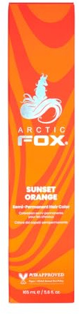 ARCTIC FOX Sunset Orange semipermanente Haarfarbe Rotorange 165 ml | Feuriges Rotorange, ideal für mittlere Blondtöne, vegan, konditionierend