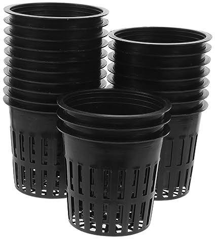 FUNOMOCYA Hydroponik Pflanzkörbe 20 Stück Kunststoff Netztöpfe Für Hydrokultur Gemüse Anzucht Gartenpflanzkörbe Leicht Zu Handhaben 4.3X4.3X3.8 Zoll