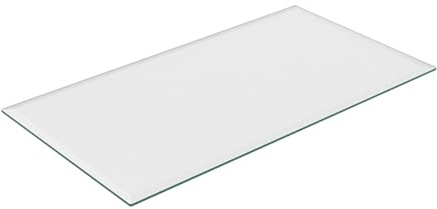 Relaxdays Plaque en Verre de sécurité trempé, pour Table et cheminée, rectangulaire, 120x65 cm, 8 mm, Transparente
