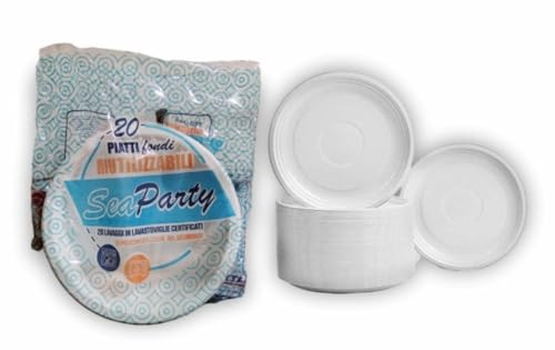 Generico 20/25/100/200 Piatti FONDI di plastica RIUTILIZZABILI da 21cm piatti rigidi | piatti Lavabili 20 Cicli in Lavastoviglie ok microonde (200 BIS)