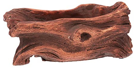 KITANDOVE Pot De Fleurs Ciment Créatif Forme De Souche Bois Design Étanche pour Plantes Succulentes Accessoire Décoratif Intérieur Et Bureau Jaune