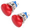 METALLIXITY 2PCS 3A 16MM 5/8 Momentary Mushroom Head Push Button Switch 12V 24V 120V 250V AC Red 1NO Waterproof IP65 SPST Domed Round 2 Screw Foot Button Switch