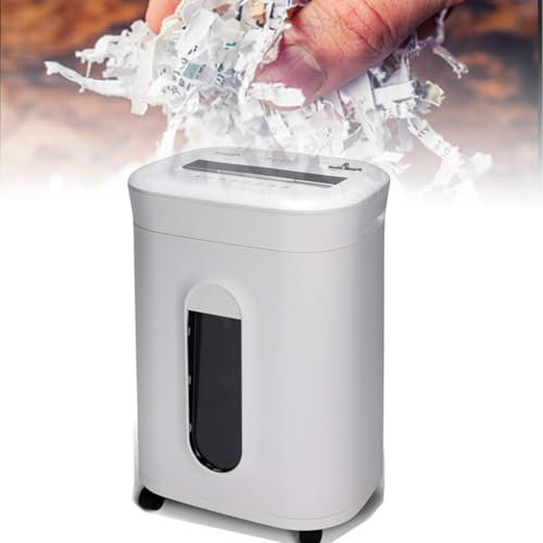 23L Micro Cut Heavy Duty Paper Shredder, 15-Sheet Crosscut Shredder with Pull-out Bin, Cd/card Ultra Quiet Shredder/60 Min Run Time, 4 Casters Level 4 confidentiality White for Home Office